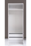 Kenyap Plus 814084 Kapaksız Giysi Odası Dolabı 80 cm 2 Çekmeceli Beyaz