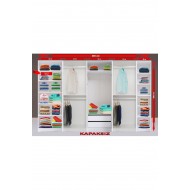 Kenyap Plus 814365 Kapaksız Giysi Odası Dolabı 365 cm Beyaz 5 modüllü