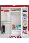 Kenyap Plus 814205 Kapaksız Giysi Odası Dolabı 205 cm Beyaz 3 Modüllü