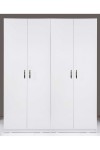 Kenyap Plus 812170 Stella 4 Kapaklı Yorgan Yatak Raflı Parlak Beyaz Gardırop 170 cm Kenyap Plus 812170 Stella 4 Kapaklı Yorgan Yatak Raflı Parlak Beyaz Gardırop 170 cm