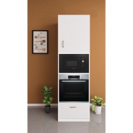 Kenyap Mutfak Ankastre Fırın , Ankastre Micro ve Kiler Dolabı 60 Cm Parlak Beyaz ,1 çekmeceli
