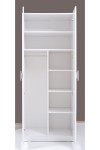 Kenyap Plus 812516 Stella 6 Kapaklı 2 Çekmeceli Gardırop 3 Modüllü- Parlak Beyaz