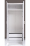 Kenyap Plus 812516 Stella 6 Kapaklı 2 Çekmeceli Gardırop 3 Modüllü- Parlak Beyaz