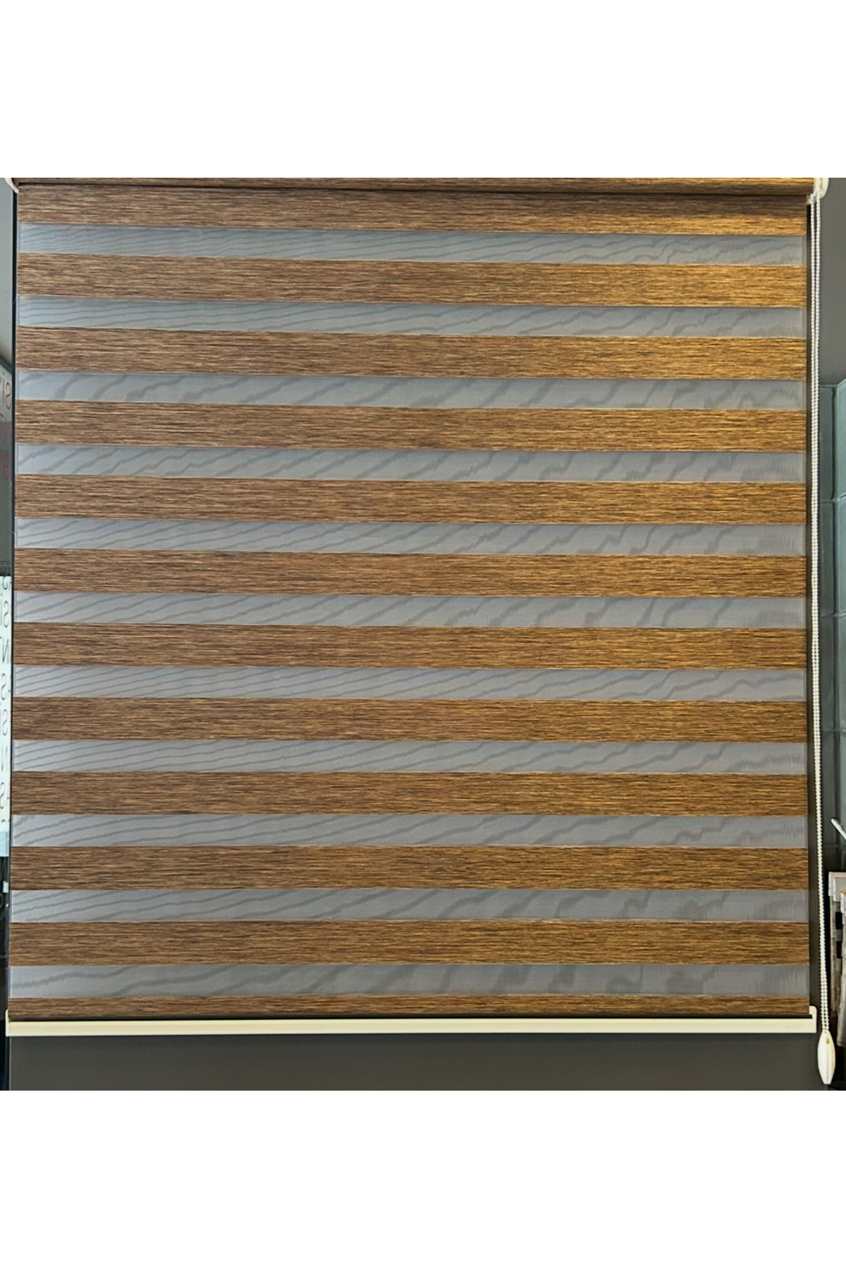Kahverengi Zebra Stor Perde 107