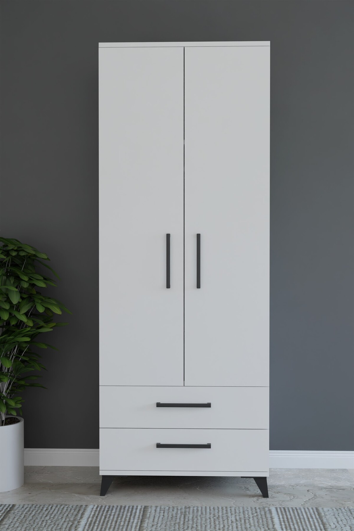 Kenyap Eko İki Kapaklı İki Çekmeceli 70 x 184 Gardrob
