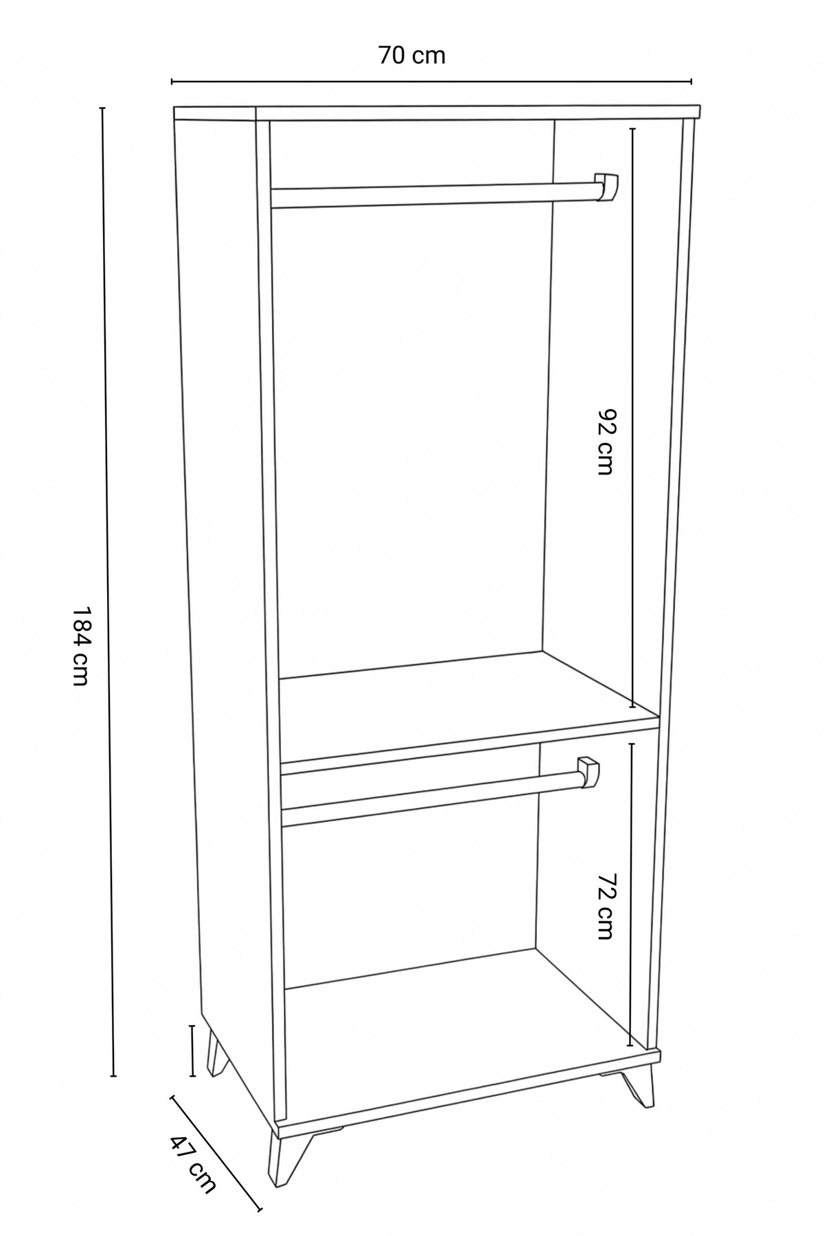 Kenyap Eko İki Kapaklı İki Askılıklı 70 x 184 Gardrob Kenyap Eko İki Kapaklı İki Askılıklı 70 x 184 Gardrob
