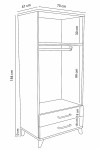 Kenyap Eko İki Kapaklı İki Çekmeceli 70 x 184 Gardrob