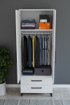 Kenyap Eko İki Kapaklı İki Çekmeceli 70 x 184 Gardrob Aynalı