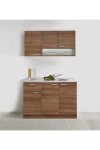 Kenyap Summer Mutfak Dolabı Teak 120 Cm Laminat Tezgah Dahil