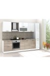 Kenyap Eko Rosso Mutfak 300 Cm High Gloss Beyaz & Capucino Tezgah Dahil