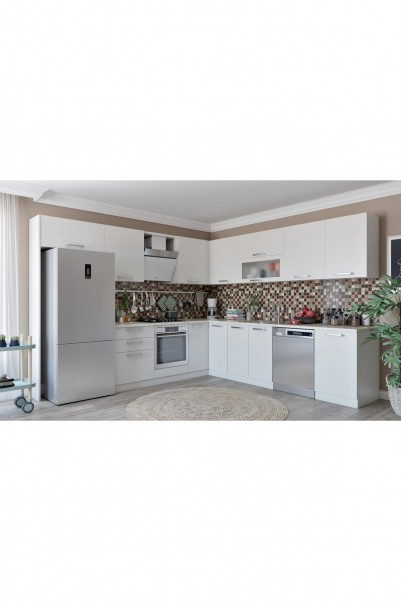 Kenyap Vegas Ankastre L Mutfak 590 Cm Beyaz Tezgah Hariç Model 3